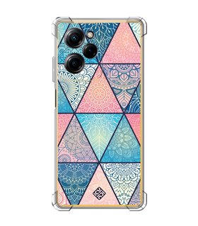 Funda Antigolpe [ POCO X5 Pro 5G ] Dibujo Auténtico [ Mosaico Triangular Mandala ] Esquina Reforzada Silicona 1.5mm