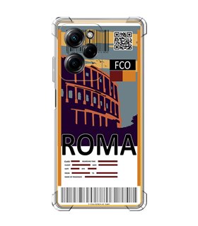 Funda Antigolpe [ POCO X5 Pro 5G ] Billete de Avión [ Roma ] Esquina Reforzada Silicona 1.5mm Transparente