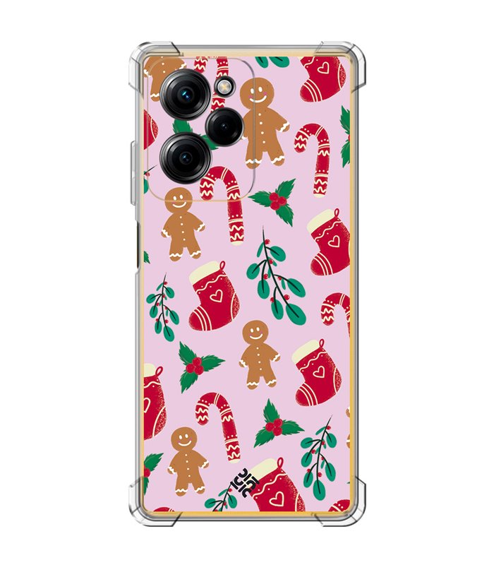 Funda Antigolpe [ POCO X5 Pro 5G ] Fondo Navidad [ Galleta Christmas Baston Caramelo ] Esquina Reforzada Silicona 1.5mm Transpar