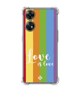 Funda Antigolpe [ OPPO Reno 8 T ] Dibujo Auténtico [ Love is Love - Arcoiris ] Esquina Reforzada Silicona 1.5mm