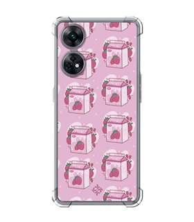 Funda Antigolpe [ OPPO Reno 8 T ] Dibujo Cute [ Brick Leche de Fresa ] Esquina Reforzada Silicona 1.5mm Transparente