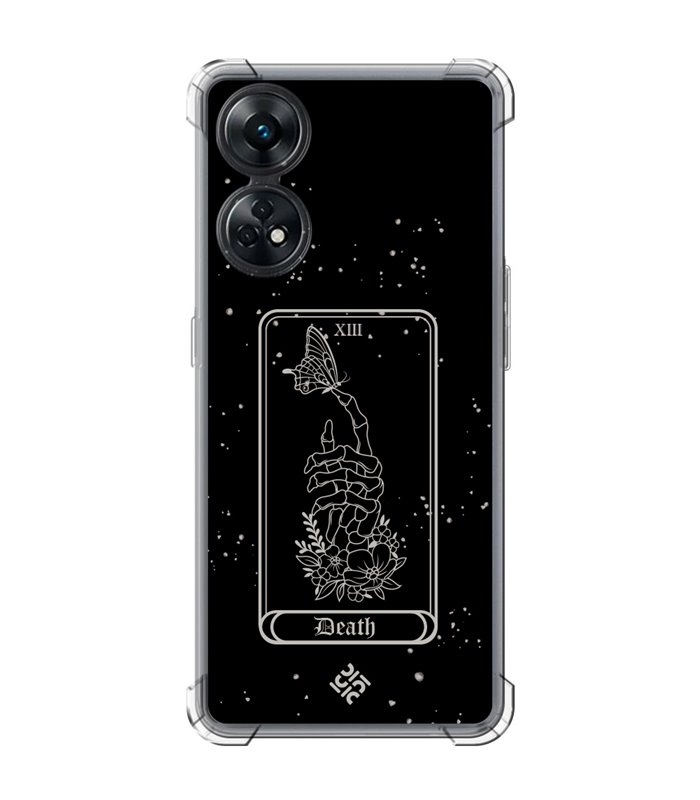 Funda Antigolpe [ OPPO Reno 8 T ] Dibujo Esotérico [ Carta del Tarot -  Death ] Esquina Reforzada Silicona 1.5mm