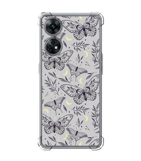 Funda Antigolpe [ OPPO Reno 8 T ] Dibujo Esotérico [ Boho Fondo Mágico con Elementos de Espacio Gris Estrellas ] 