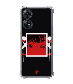 Funda Antigolpe [ OPPO Reno 8 T ] Dibujos Frikis [ Mirada Anime, Manga Rojo Intenso ] Esquina Reforzada Silicona 1.5mm