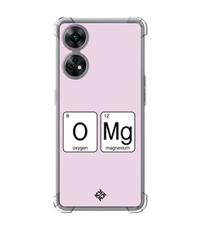 Funda Antigolpe [ OPPO Reno 8 T ] Dibujo Frases Guays [ Oxigeno + Magnesio - OMG ] Esquina Reforzada 1.5 Transparente