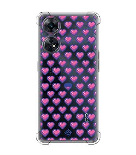 Funda Antigolpe [ OPPO Reno 8 T ] Dibujo Gamers [ Contadores de Vida Retro Pixel ] Esquina Reforzada 1.5 Transparente