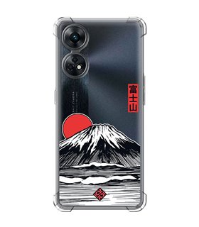 Funda Antigolpe [ OPPO Reno 8 T ] Dibujo Japones [ Monte Fuji ] Esquina Reforzada Silicona 1.5mm Transparente