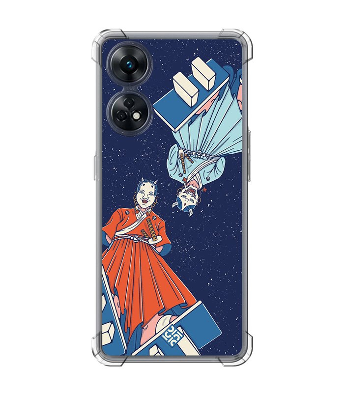 Funda Antigolpe [ OPPO Reno 8 T ] Dibujo Japones [ Los dioses Japoneses Desde Arriba ] Esquina Reforzada Silicona 1.5mm