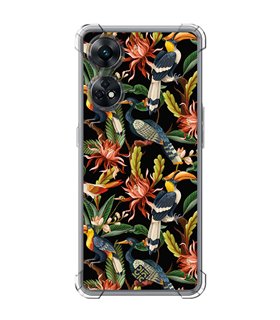 Funda Antigolpe [ OPPO Reno 8 T ] Dibujo Mascotas [ Estampado Aves y Hojas y Flores Tropicales ] Esquina Reforzada 1.5