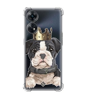 Funda Antigolpe [ OPPO Reno 8 T ] Dibujo Mascotas [ Perrito King ] Esquina Reforzada Silicona 1.5mm Transparente