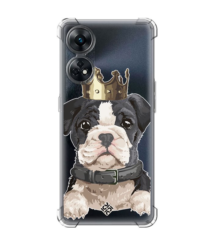 Funda Antigolpe [ OPPO Reno 8 T ] Dibujo Mascotas [ Perrito King ] Esquina Reforzada Silicona 1.5mm Transparente