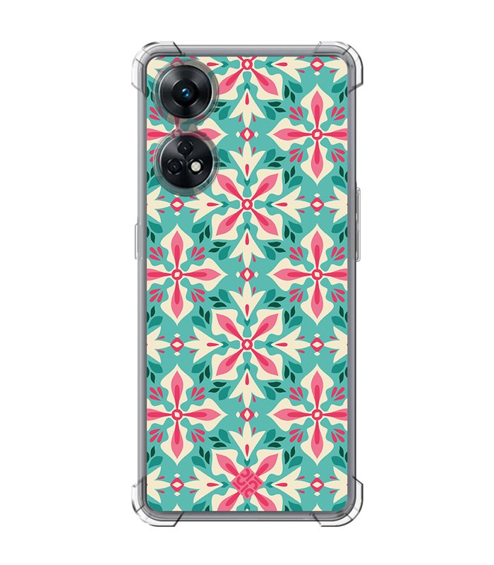 Funda Antigolpe [ OPPO Reno 8 T ] Dibujos Retro [ Caleidoscopio ] Esquina Reforzada Silicona 1.5mm Transparente