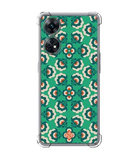 Funda Antigolpe [ OPPO Reno 8 T ] Dibujos Retro [ Algodones Verdes - Caleidoscopio ] Esquina Reforzada Silicona