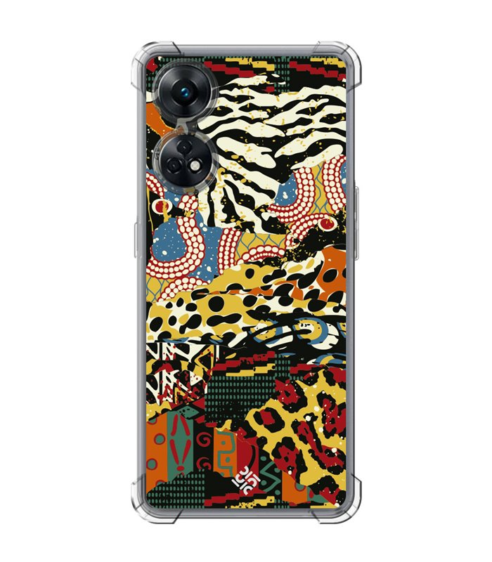 Funda Antigolpe [ OPPO Reno 8 T ] Dibujo Tendencias [ Pieles de Animales y Telas ] Esquina Reforzada Silicona 