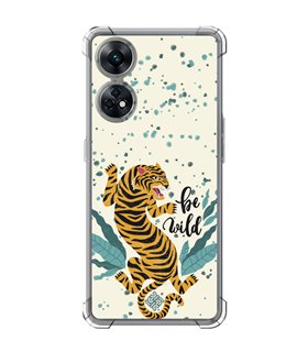 Funda Antigolpe [ OPPO Reno 8 T ] Dibujo Tendencias [ Tigre - Be Wild ] Esquina Reforzada Silicona 1.5mm