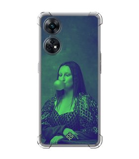 Funda Antigolpe [ OPPO Reno 8 T ] Dibujo Auténtico [ Mona Lisa Moderna ] Esquina Reforzada Silicona 1.5mm Transparente