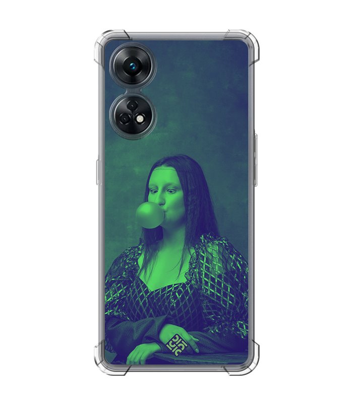 Funda Antigolpe [ OPPO Reno 8 T ] Dibujo Auténtico [ Mona Lisa Moderna ] Esquina Reforzada Silicona 1.5mm Transparente