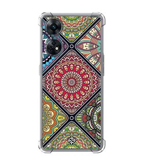 Funda Antigolpe [ OPPO Reno 8 T ] Dibujo Auténtico [ Motivos Mandala ] Esquina Reforzada Silicona 1.5mm Transparente