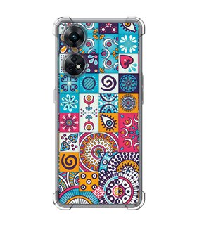 Funda Antigolpe [ OPPO Reno 8 T ] Dibujo Auténtico [ Collage Mosaico Mandala ] Esquina Reforzada Silicona 1.5mm