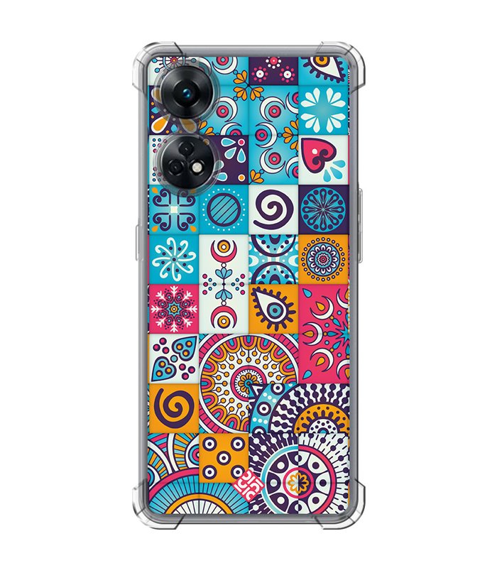 Funda Antigolpe [ OPPO Reno 8 T ] Dibujo Auténtico [ Collage Mosaico Mandala ] Esquina Reforzada Silicona 1.5mm