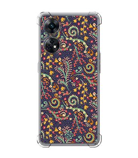 Funda Antigolpe [ OPPO Reno 8 T ] Dibujo Auténtico [ Patrón de Platas Abstractas ] Esquina Reforzada Silicona 1.5mm