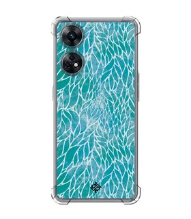 Funda Antigolpe [ OPPO Reno 8 T ] Dibujo Auténtico [ Patron Abstracto Azul ] Esquina Reforzada Silicona 1.5mm