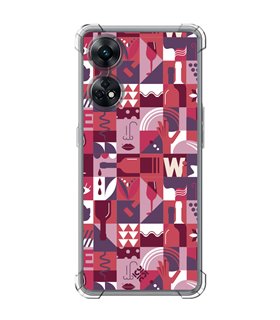 Funda Antigolpe [ OPPO Reno 8 T ] Dibujo Auténtico [ Collage Vino ] Esquina Reforzada Silicona 1.5mm Transparente