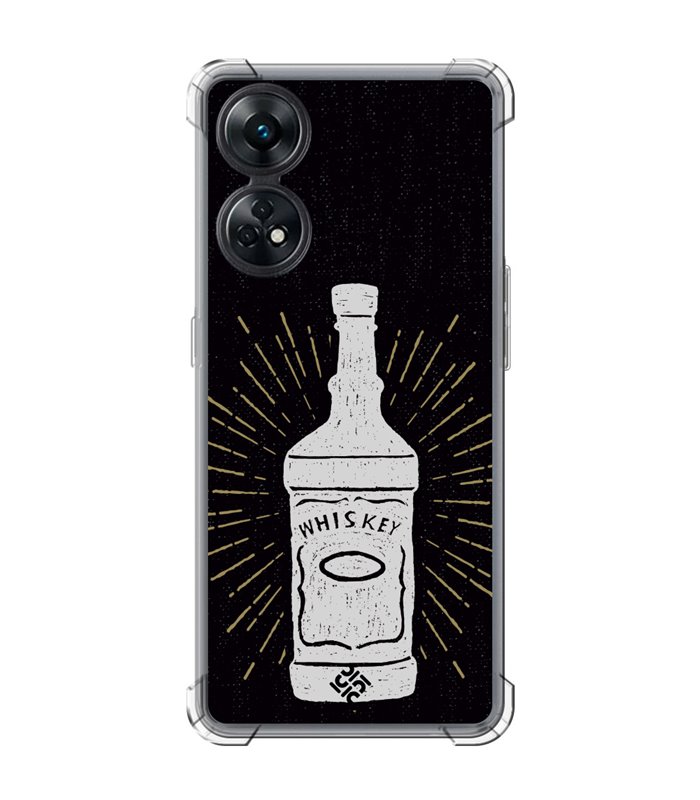 Funda Antigolpe [ OPPO Reno 8 T ] Dibujo Auténtico [ Whiskey ] Esquina Reforzada Silicona 1.5mm Transparente