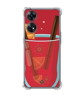 Funda Antigolpe [ OPPO Reno 8 T ] Dibujo Auténtico [ Vino Caliente ] Esquina Reforzada Silicona 1.5mm Transparente