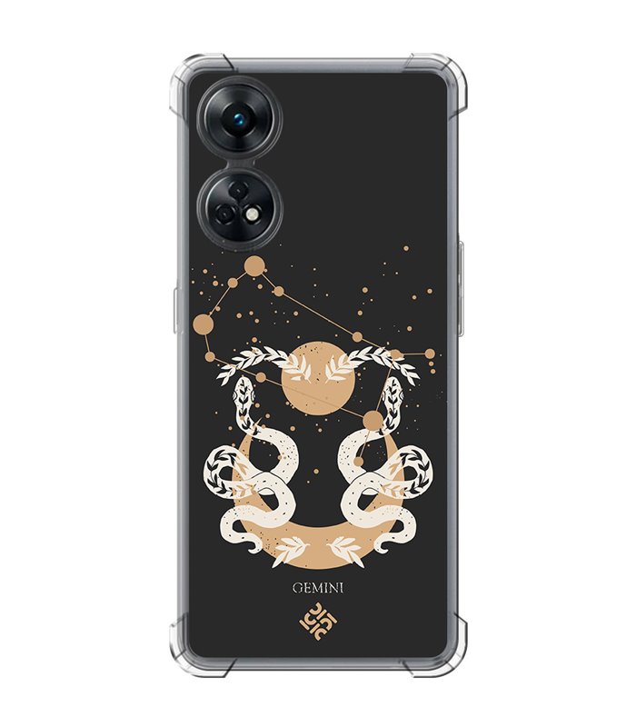 Funda Antigolpe [ OPPO Reno 8 T ] Dibujo Zodiaco [ Signo Zodiacal - Geminis ] Esquina Reforzada Silicona 1.5mm 