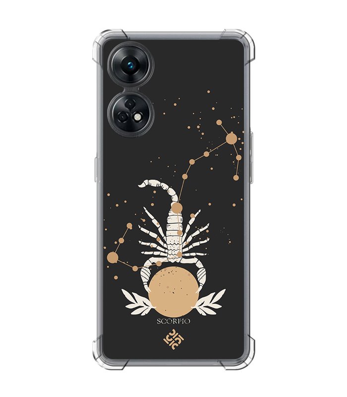 Funda Antigolpe [ OPPO Reno 8 T ] Dibujo Zodiaco [ Signo Zodiacal - Escorpio ] Esquina Reforzada Silicona 1.5mm 