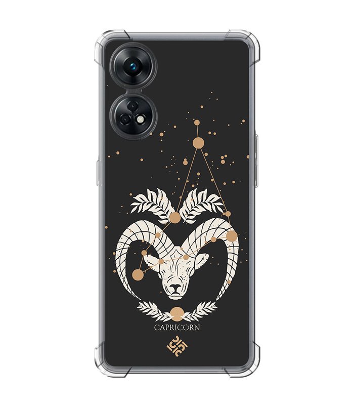 Funda Antigolpe [ OPPO Reno 8 T ] Dibujo Zodiaco [ Signo Zodiacal - Capricornio ] Esquina Reforzada Silicona 1.5 