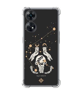 Funda Antigolpe [ OPPO Reno 8 T ] Dibujo Zodiaco [ Signo Zodiacal - Acuario ] Esquina Reforzada Silicona 1.5mm