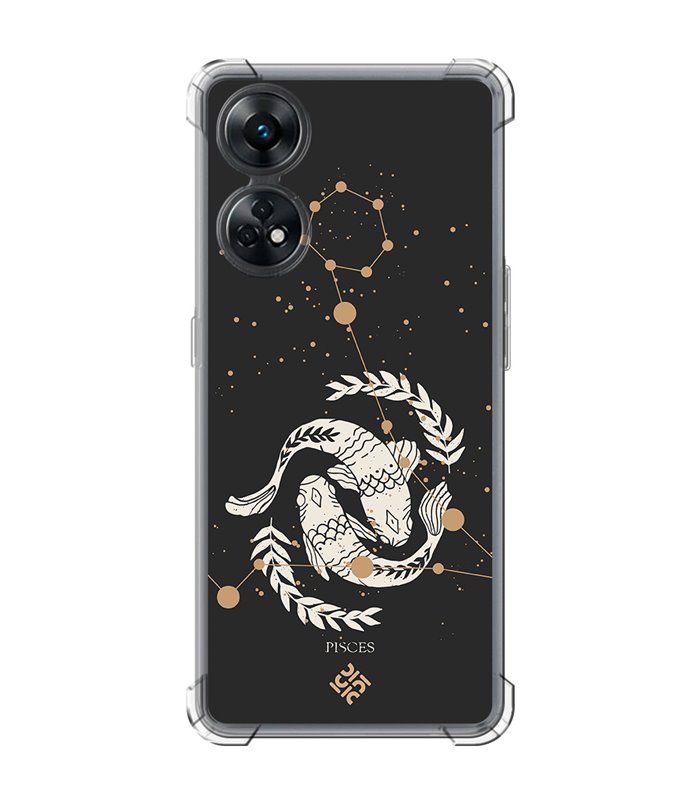 Funda Antigolpe [ OPPO Reno 8 T ] Dibujo Zodiaco [ Signo zodiacal - Picis ] Esquina Reforzada Silicona 1.5 Transparente