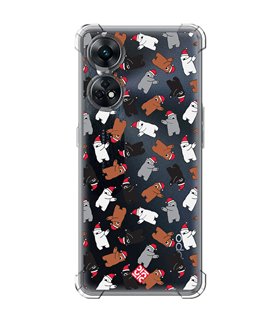 Funda Antigolpe [ OPPO Reno 8 T ] Fondo Navidad [ Bear Dab ] Esquina Reforzada Silicona 1.5mm Transparente