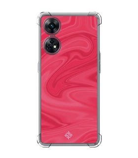 Funda Antigolpe [ OPPO Reno 8 T ] Color del Año Magenta [ Seda - Patrón de Seda ] Esquina Reforzada Silicona 1.5mm Transparente