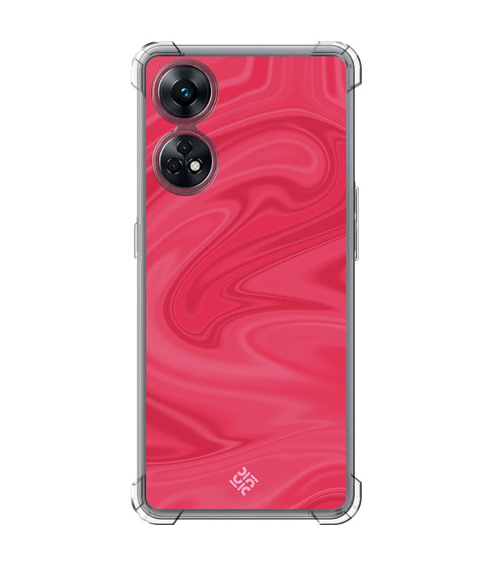 Funda Antigolpe [ OPPO Reno 8 T ] Color del Año Magenta [ Seda - Patrón de Seda ] Esquina Reforzada Silicona 1.5mm Transparente