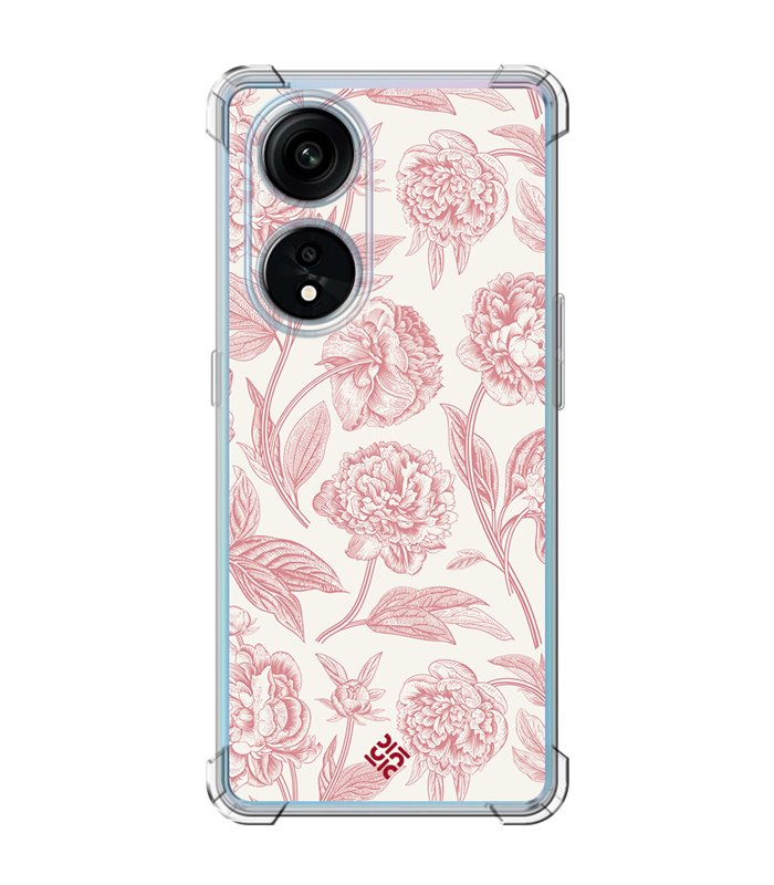Funda Antigolpe [ OPPO A1 Pro 5G ] Dibujo Botánico [ Flores Rosa Pastel ] Esquina Reforzada Silicona 1.5mm