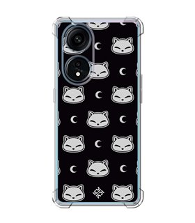 Funda Antigolpe [ OPPO A1 Pro 5G ] Dibujo Cute [ Gato Negro Lunar ] Esquina Reforzada Silicona 1.5mm