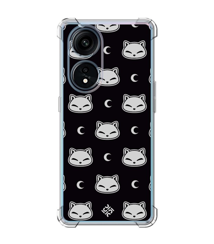 Funda Antigolpe [ OPPO A1 Pro 5G ] Dibujo Cute [ Gato Negro Lunar ] Esquina Reforzada Silicona 1.5mm