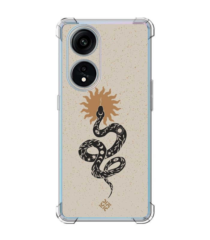 Funda Antigolpe [ OPPO A1 Pro 5G ] Dibujo Esotérico [ Serpiente Esotérica y Signo Solar ] Reforzada 1.5