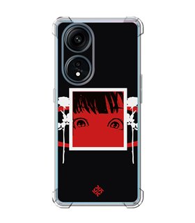 Funda Antigolpe [ OPPO A1 Pro 5G ] Dibujos Frikis [ Mirada Anime, Manga Rojo Intenso ] Esquina Reforzada 1.5mm