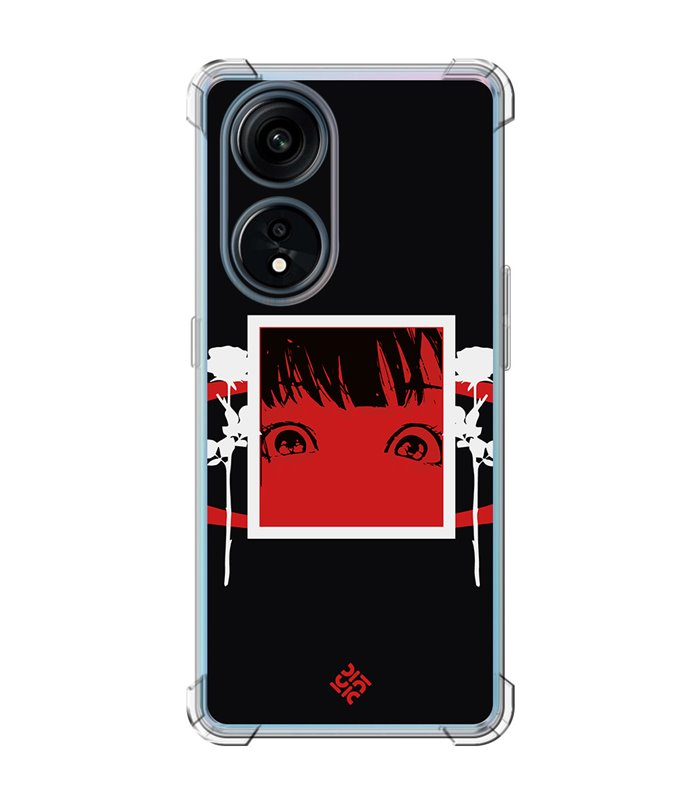 Funda Antigolpe [ OPPO A1 Pro 5G ] Dibujos Frikis [ Mirada Anime, Manga Rojo Intenso ] Esquina Reforzada 1.5mm