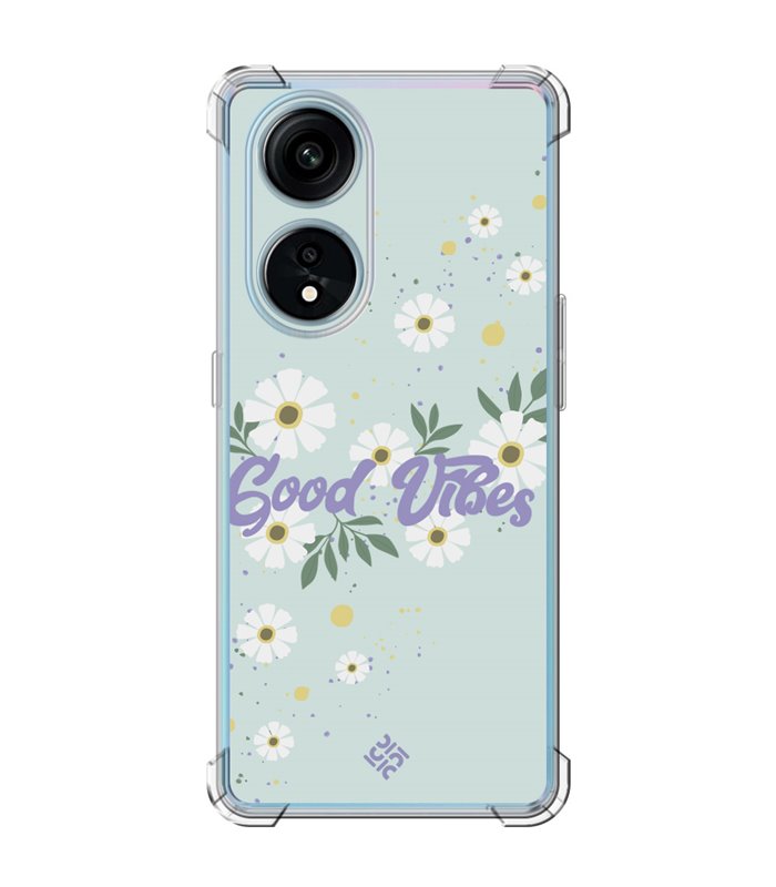 Funda Antigolpe [ OPPO A1 Pro 5G ] Dibujo Frases Guays [ Margaritas Good Vibes ] Esquina Reforzada 1.5mm