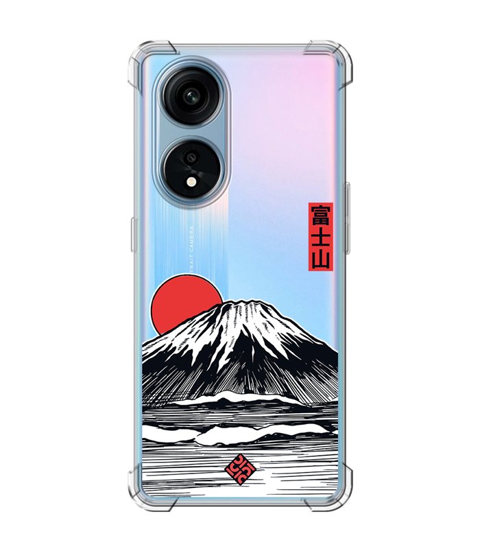 Funda Antigolpe [ OPPO A1 Pro 5G ] Dibujo Japones [ Monte Fuji ] Esquina Reforzada Silicona 1.5mm Transparente