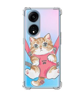 Funda Antigolpe [ OPPO A1 Pro 5G ] Dibujo Mascotas [ Gatito Colgante ] Esquina Reforzada Silicona 1.5mm