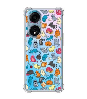 Funda Antigolpe [ OPPO A1 Pro 5G ] Dibujo Mascotas [ Gatos de Varios Colores ] Esquina Reforzada 1.5