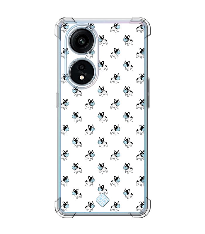 Funda Antigolpe [ OPPO A1 Pro 5G ] Dibujo Mascotas [ Bulldog Frances con Mascarilla ] Esquina Reforzada 1.5