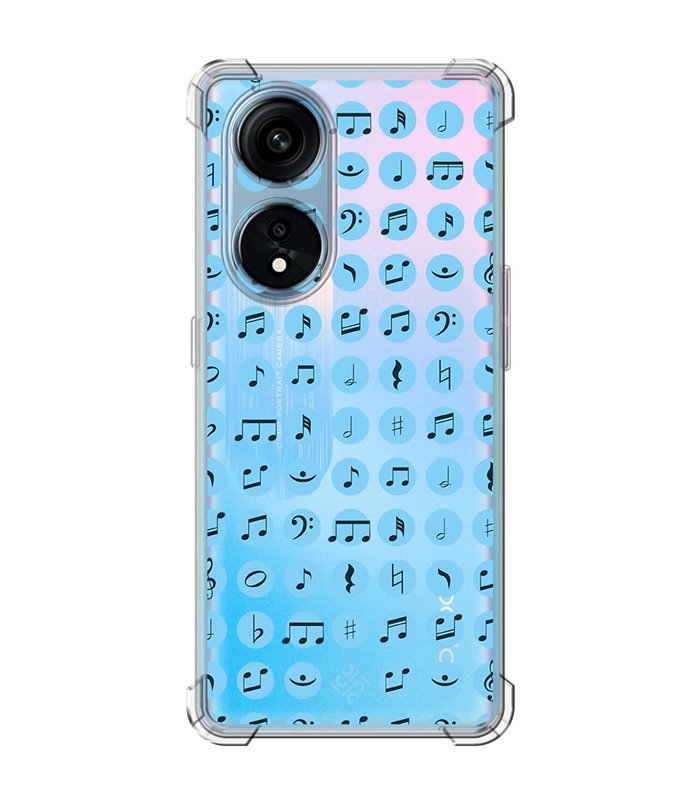 Funda Antigolpe [ OPPO A1 Pro 5G ] Diseño Música [ Notas Musicales ] Esquina Reforzada Silicona 1.5mm