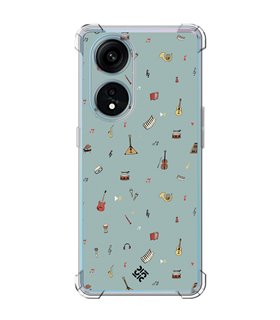 Funda Antigolpe [ OPPO A1 Pro 5G ] Diseño Música [ Collage Instrumentos Musicales ] Esquina Reforzada Silicona